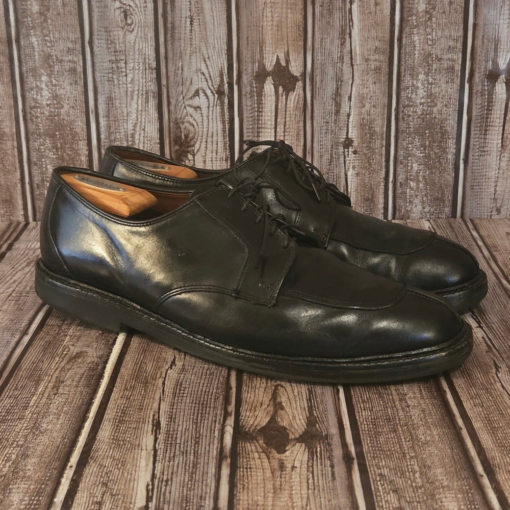 Sz 10.5 E Allen Edmonds Ashton Black Split Toe Comfort Derby Oxford Shoes